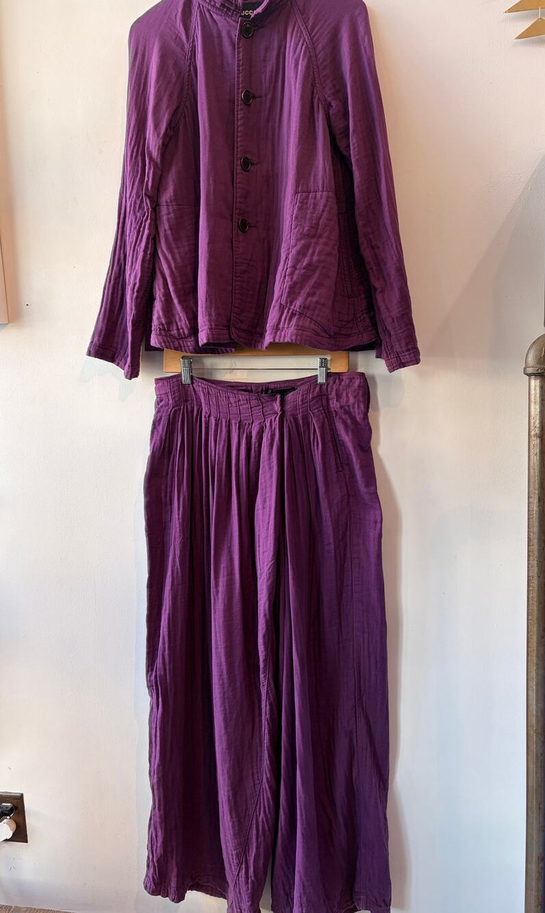 Vintage Zucca Purple Cotton Suit Jacket & Pants — Ingmari Lamy Collection